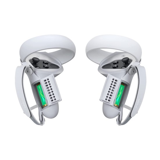 [Pro Version] KIWI design Controller Grip Cover with Battery Door Compatible with Quest 2 (Light Grey 1 Pair)